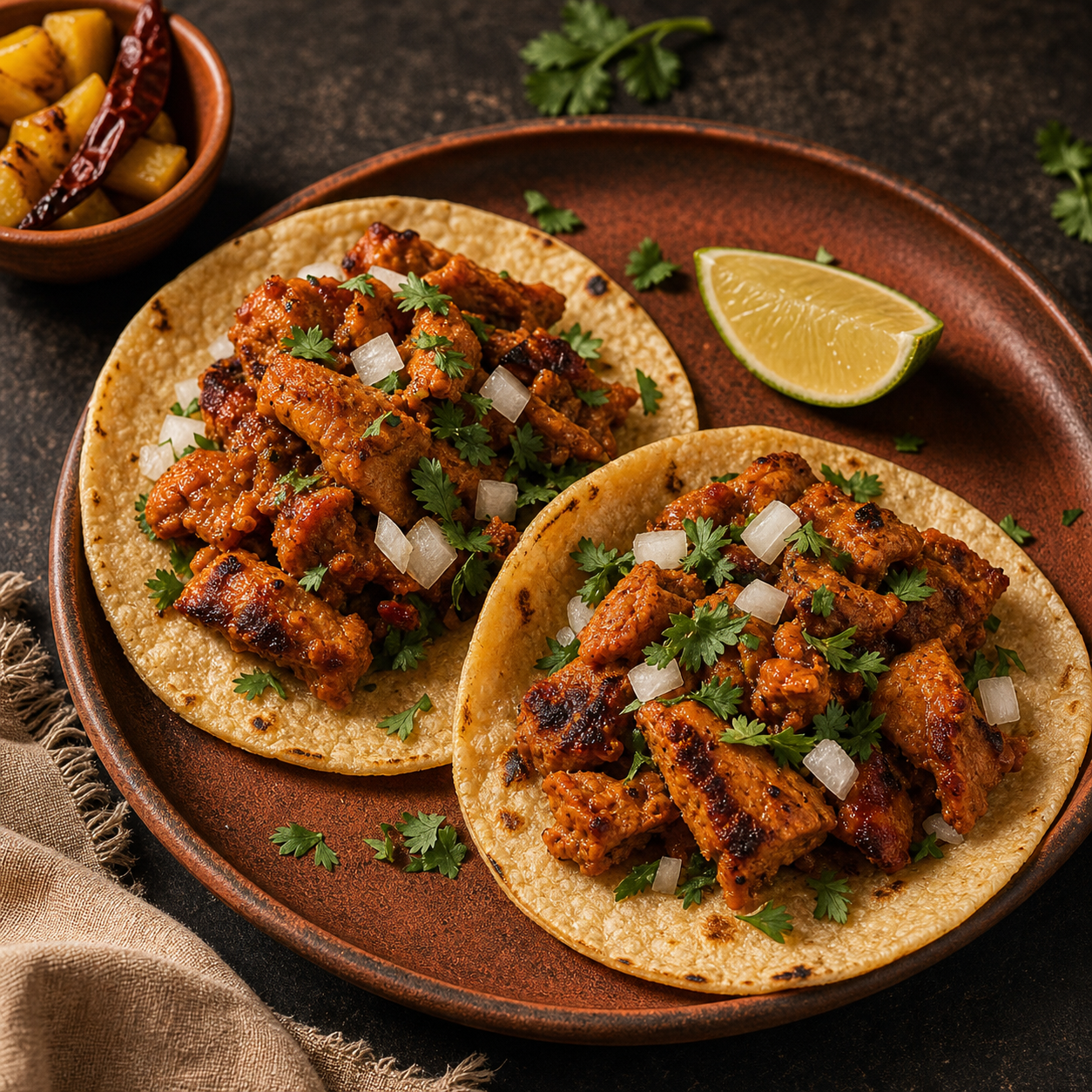 Al pastor style Terra Madre prototype tacos