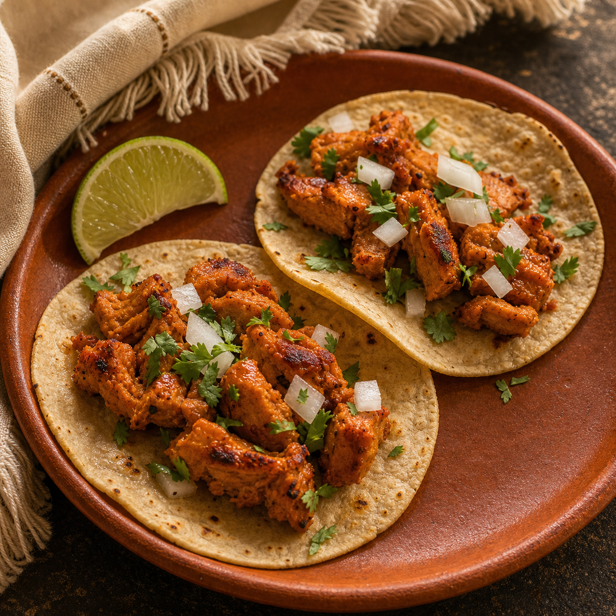 Pollo asado style Terra Madre prototype tacos